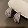 Lady Stud Earrings, Cross-layer Line Design Jewelry, Fashionable Personality Internet Celebrity Style Earrings