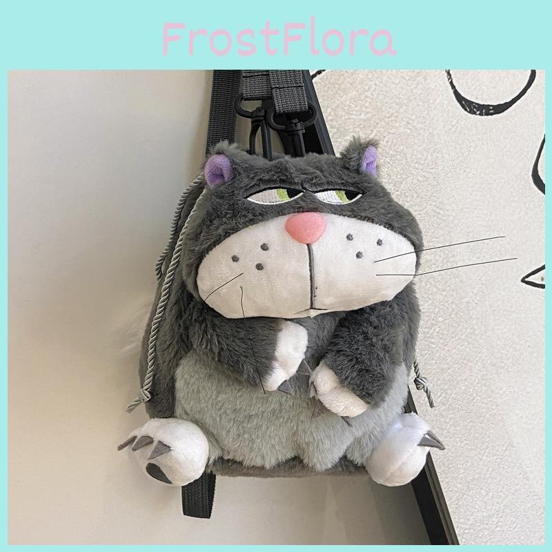 Cat Cartoon Lucifer Plush Shoulder Bag With Drawstring Closure For Use Daily