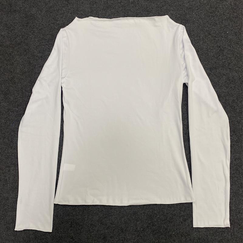 European and American Spring and Autumn Fashion Sexy Solid Color Basic Top