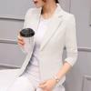 Women's Lapel Collar Long Sleeve Slim Fit Blazer Solid Casual Commuter Short Coat