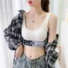 Women's M Letter Sling Beautiful Back Tank Top Removable Pad Underwear Sports Yoga Bottoming Bra M-2XL 50-80KG