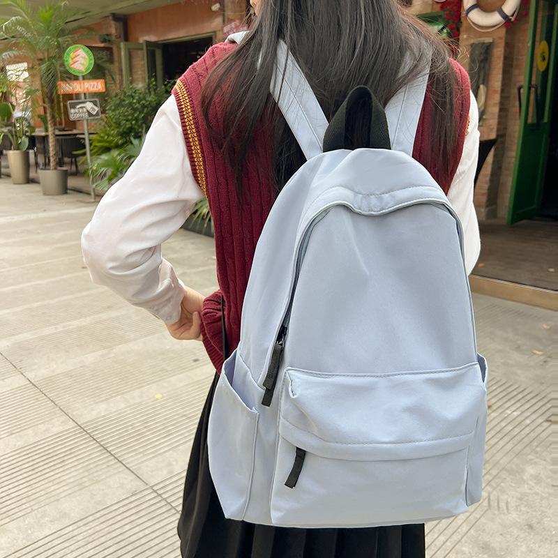Backpack for Male and Female College Students Large-capacity Solid-color Backpack and Schoolbags for Freshmen