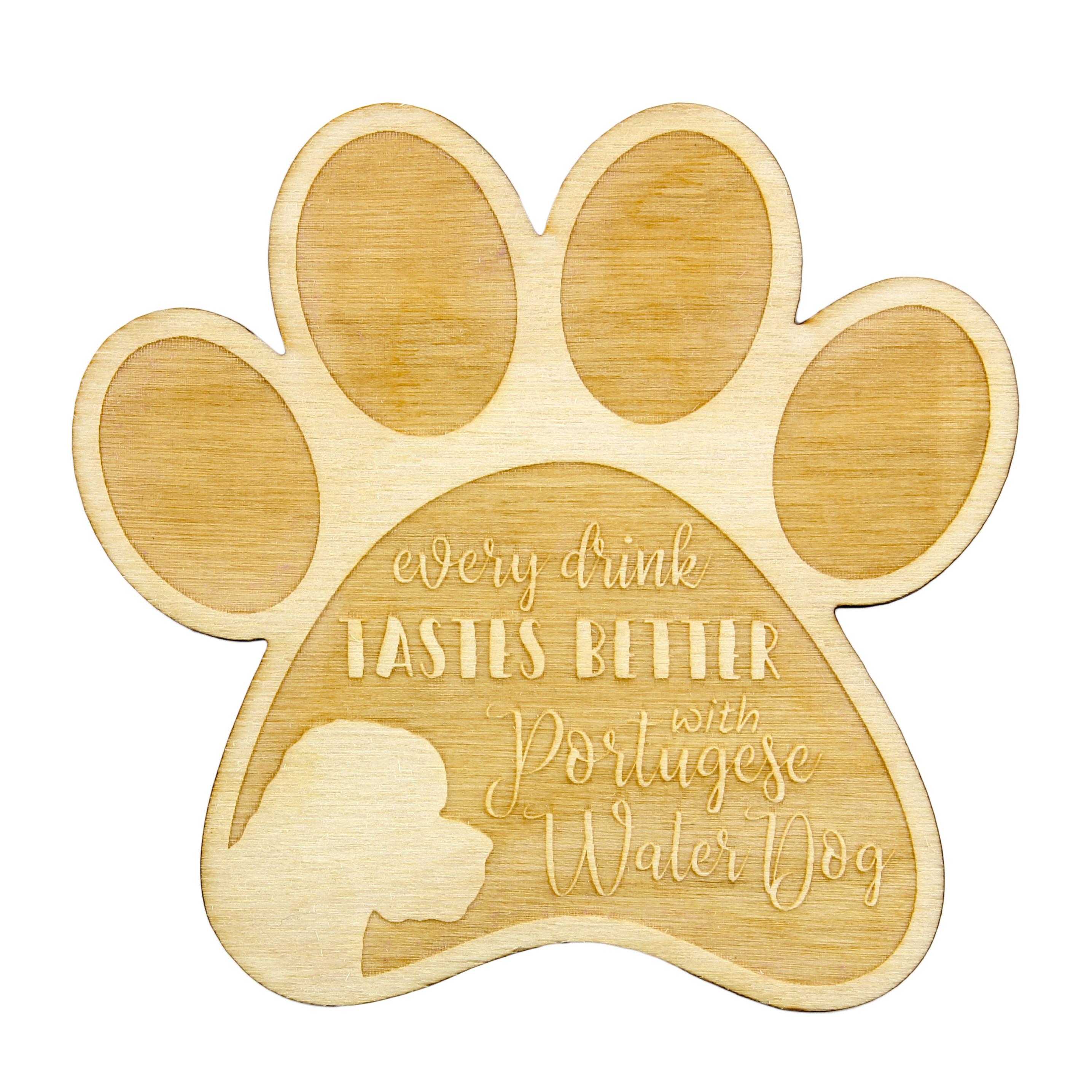 

Portuguese Water Dog, Portie, PWD, Water Dog - Mug coaster, engraved coaster with dog, gift for dog lover by Art-Dog brand