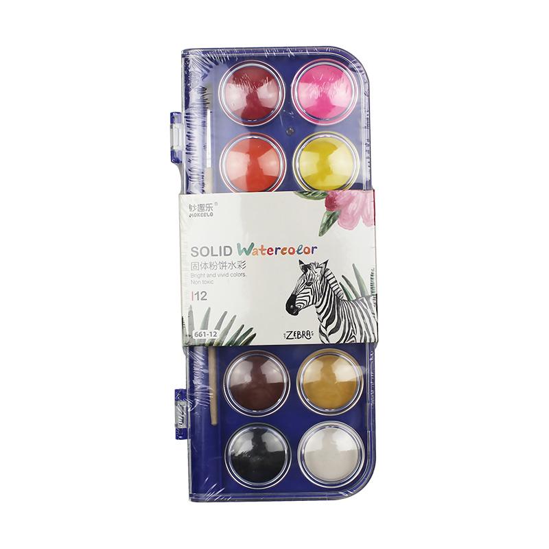Solid Watercolor Paint Water Powder Pigment School Supplies Portable Gouache Paint Set 12/16/28/36Colors Draw Art 661