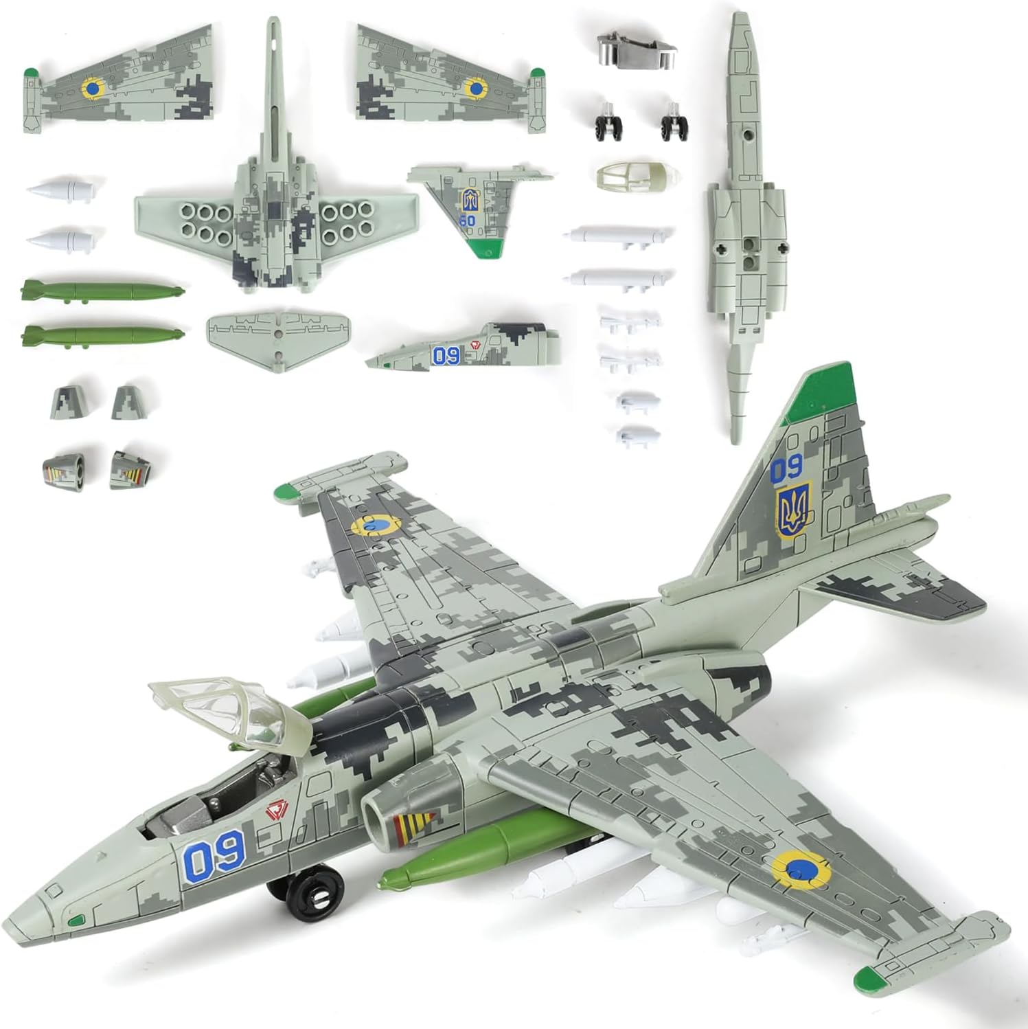 

1:72 Масштаб Пластикова модель літака СУ-25 Frogfoot Дуже Деталізований Збірний Набір Моделі Військова Серія Будівельні Блоки Різдвяний Подарунок