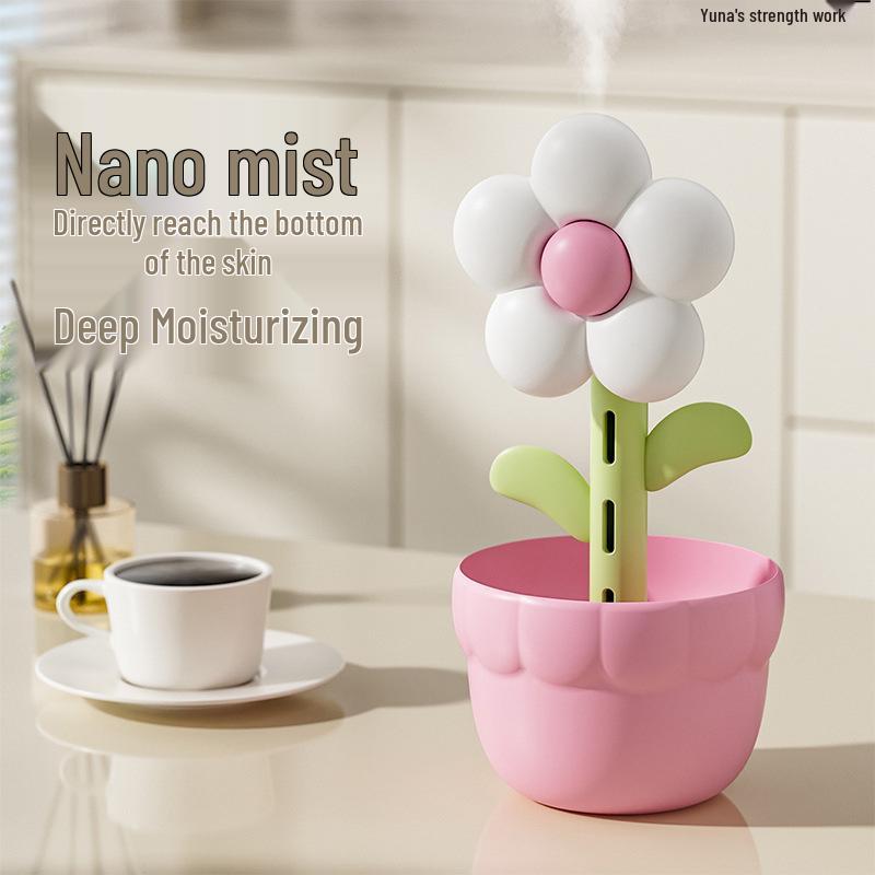 Blumen-Luftbefeuchter mit großem Fassungsvermögen und Nachtlicht - Ideal für Zuhause, Büro und Schlafzimmerdekoration