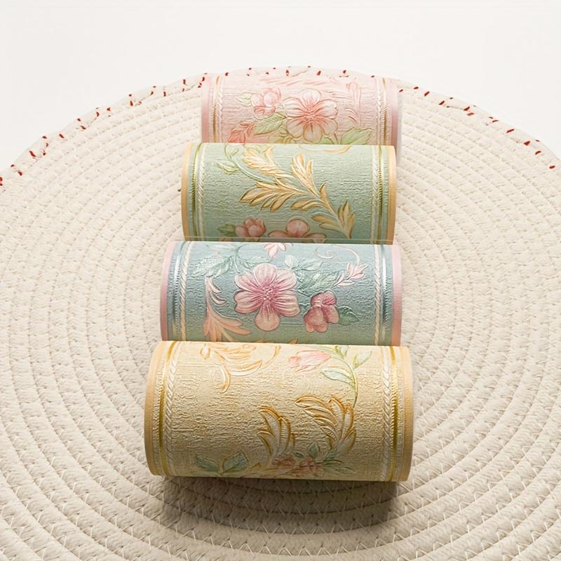 A Roll Self-Adhesive Waterproof PVC Wall Decal Fresh 3D Flower Border Wall Sticker New Wallpaper Bedroom 3D 10.5cmx5m