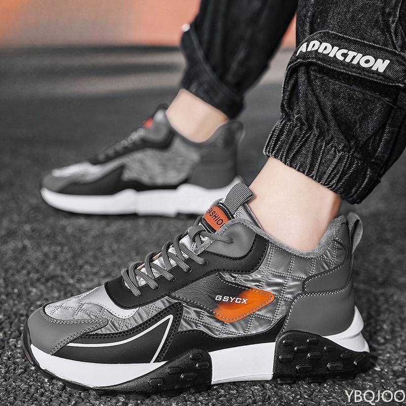 Nové módní všestranné pánské podzimní zimní teplé ležérní trendové boty se silnou podrážkou sportovní volnočasové pohodlné pánské boty