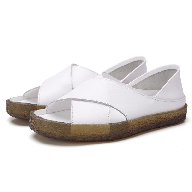 Korean Style Women's Cross Strap Sandals - Large Sizes for Mothers and Pregnant Women