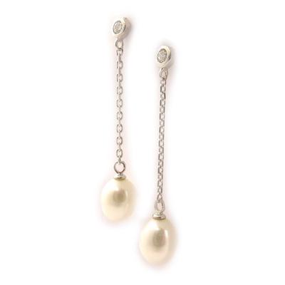 [C7234] - Silberne Ohrringe „Purity“ Weißsilber