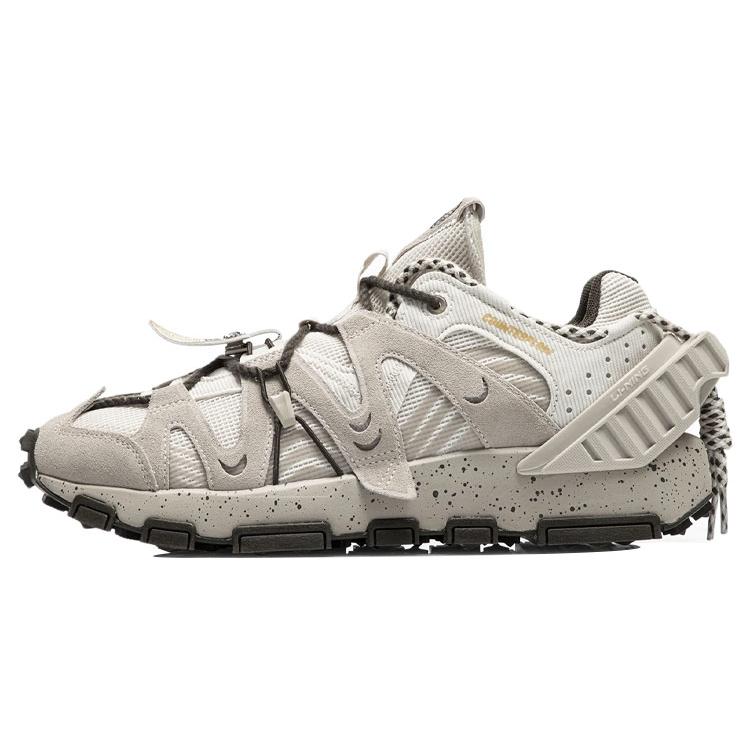 Li Ning Cushioning Slip Resistant Abrasion Resistant Coverage Support Low top Sports Casual Shoes Men's White Gray AGCR169-2