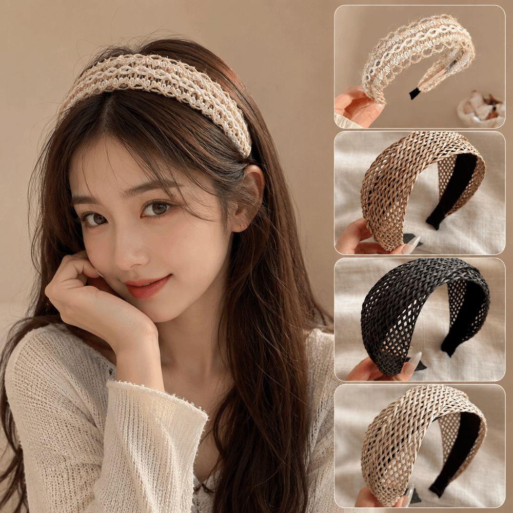 Elegant Wide Brim Hair Hoop Bohemian Style Hair Band High Quality Cross Knotted Headband for Women
