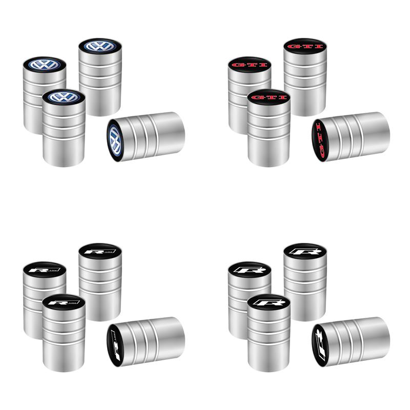 

Для VOLKSWAGEN VW 4 шт. Металеві ковпачки клапанів колісних дисків з болтом, пильовики Для Volkswagen GTI R-Line R Polo T5 Golf Passat R-Line