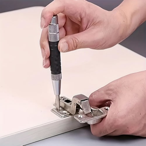 Automatic Center Punch, Durable, Lightweight, Easy to Use and Carry, for Metal, Wood, Plastic, Windows, Walls, and Floors (Includes 2 Spare Needles)