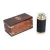 Telescope 15.24 Cm with Black Leather Stitching and Wooden Box
