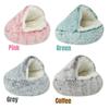 Plüsch-Katzenbett, rundes Kissen, Haus, 2-in-1, warmer Katzenkorb, Haustier-Schlafsack, Katzennest, Zwinger für kleine Hunde