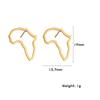 My Shape Mini Afrika Herz Ohrstecker für Damen Mädchen Goldfarbe Edelstahl Hohl Afrikakarte Stecker Ohrring Modeschmuck