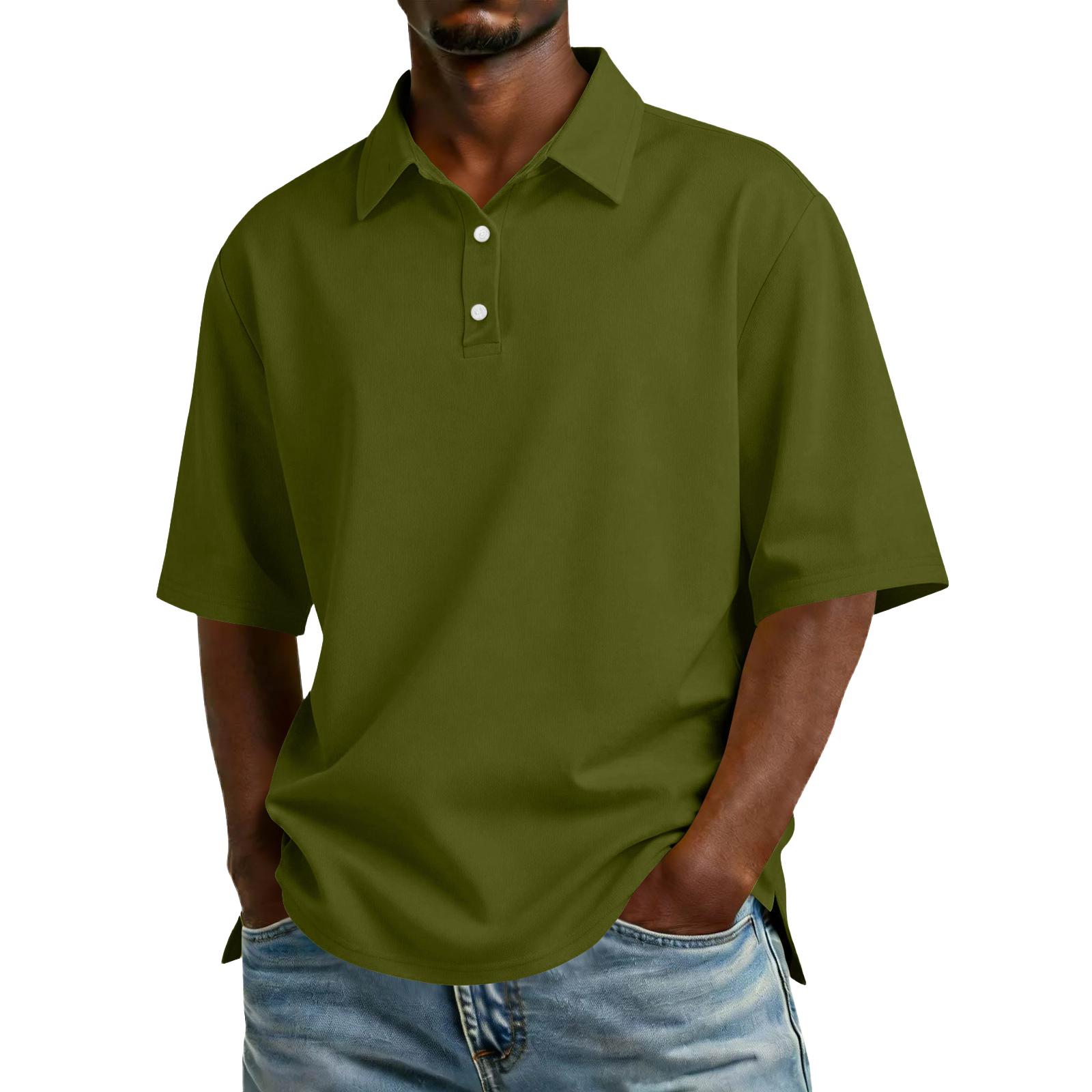 

Men s Casual Collared Button-Down Lightweight Breathable Short-Sleeve Shirt L