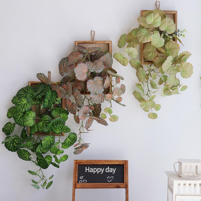 Simulated Plant Artificial Flower Decoraitons Wall Hanging Plant in Frame Home Garden Decors Outdoor Yard Artificial Plants