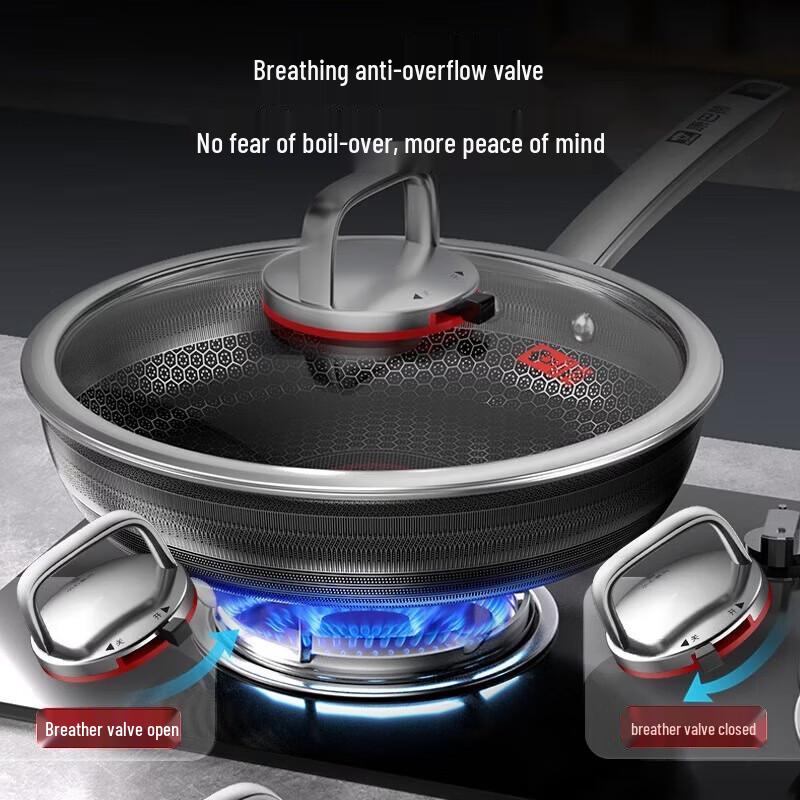 Kambach Red Smart Temperature Stainless Steel Honeycomb Wok