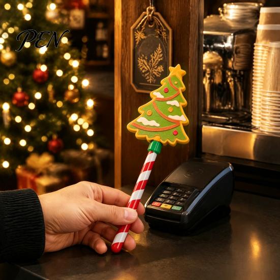 Creative Christmas Gift for Magic Lovers Tap-to-Pay Wand, Candy Cane Handle Credit Card Holder, Cute Contactless Payment Wand Santa Snowman