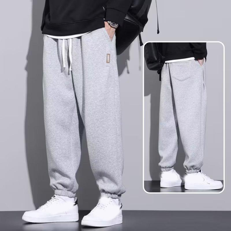 Plus Size Men's Sweatpants Sportswear Elastic Waist Casual Baggy Pants Black Grey Joggers Male Loose Trousers
