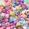 30pcs Acrylic Mixed Color Large Hole Beads Heart Star Shaped Spacer Beads for DIY Necklace Bracelet Jewelry Making Finding