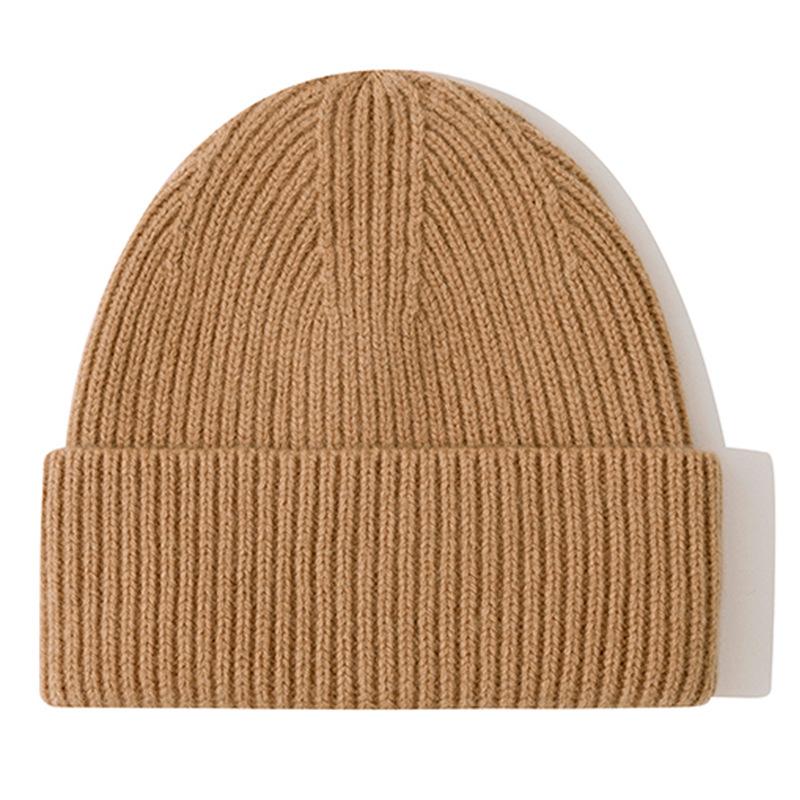 Classic Ribbed Knit Beanie-Unisex 100% Wool Hat for Autumn/Winter Business & Travel One Size Fits Most