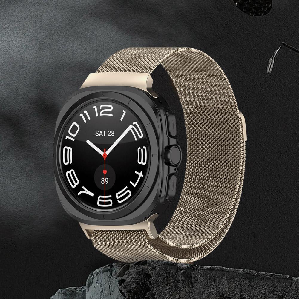 Metal Strap Replacement Watchband Comfortable Milanese Band No Gaps Metal Mesh Strap for Samsung Galaxy Watch 7 Ultra 47mm Strap