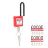10 Sets 38mm Lockout Lock Dustproof Nylon Industrial Engineering Insulation Security Tool for FactoriesRed