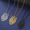 Wolf Amulet Cut Out Pendant Necklace Men Women Stainless Steel Hip Hop Box Chain Necklaces Animal Jewelry Birthday Gift