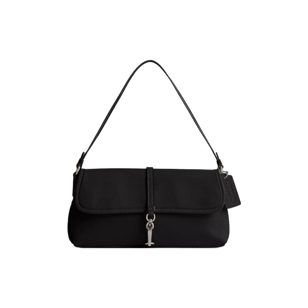 Coach Hamptons 26 Solid Color Striped Quilted Clasp Closure Leather Handbag Women handbags Black CP132-LHBLK