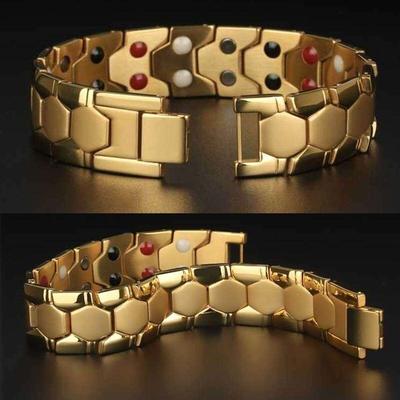 Herren-Titanarmband, Energiesteine, Magnetfeldtherapie-Armband mit Ferninfrarotstrahl