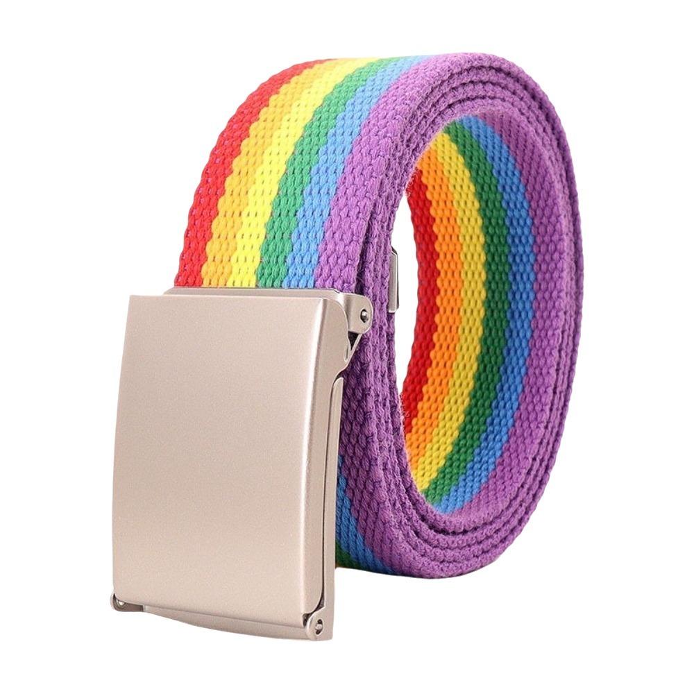 Stripe Canvas Waist Belt Metal Buckle Nylon Belt Fashion Men's Business Belt  Male