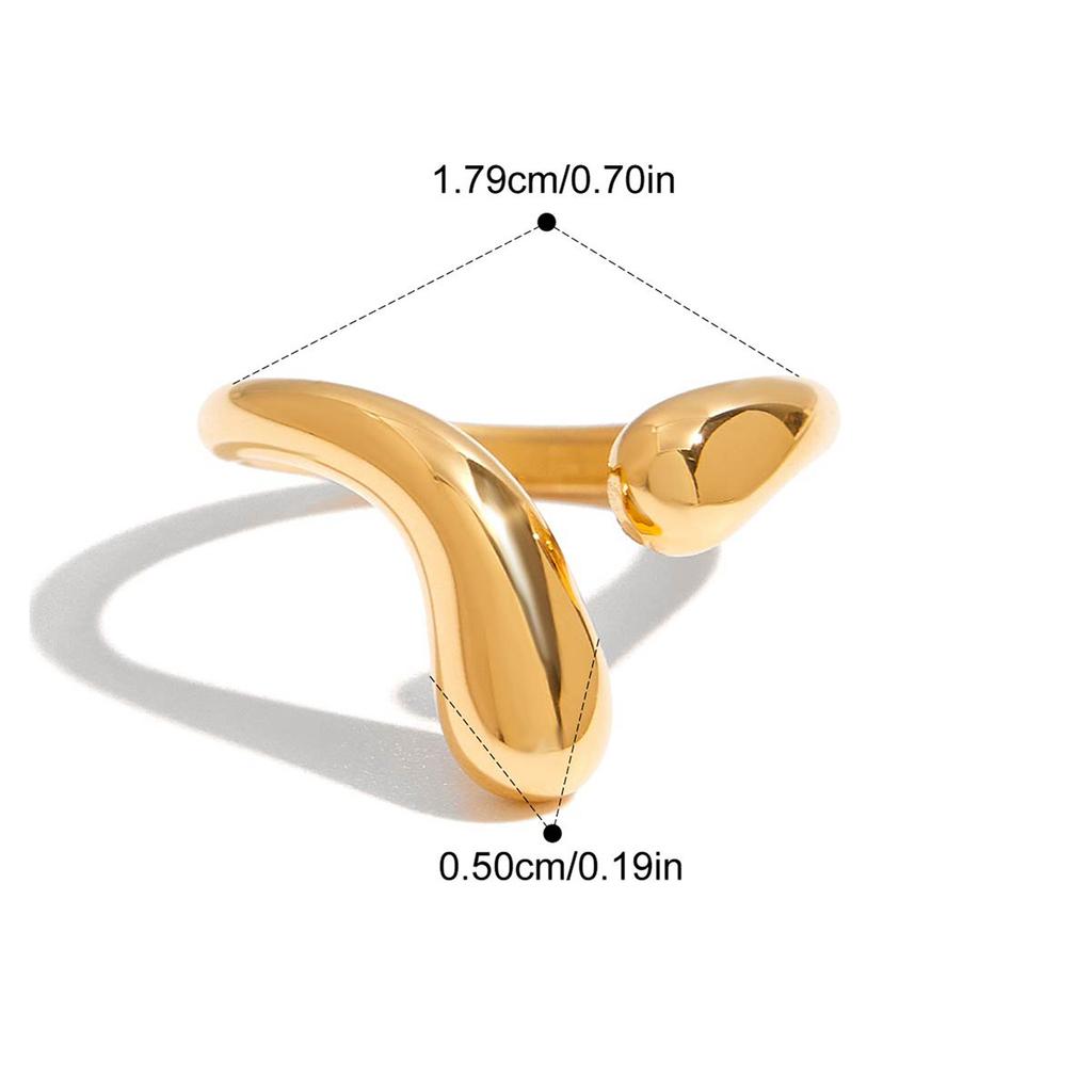 Yori Distinctive Heart-Shaped Lye Knot Geometric Hollow Ring 18K Gold Color PVD Plated Metal Texture Arrivals Jewelry Accessorie