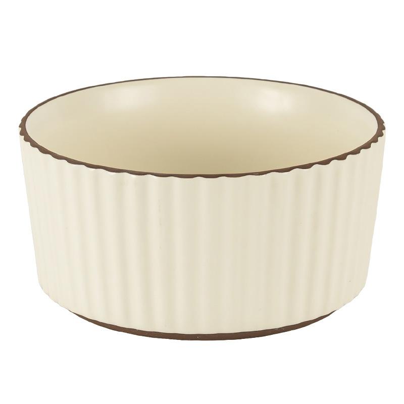 Home Pure White Ceramic Rice Bowl Soup Bowl Noodle Bowl Dessert Salad Bowl Simple Retro Nordic Style Household Small Bowl