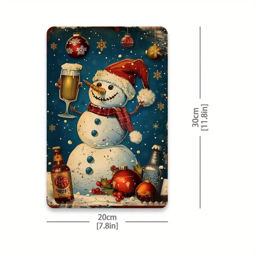 

Vintage Snowman Metal Tin Sign 8x12 Inch Durable Iron Wall Art Home Cafe Garage Garden Holiday Decor 20x30 разноцветный