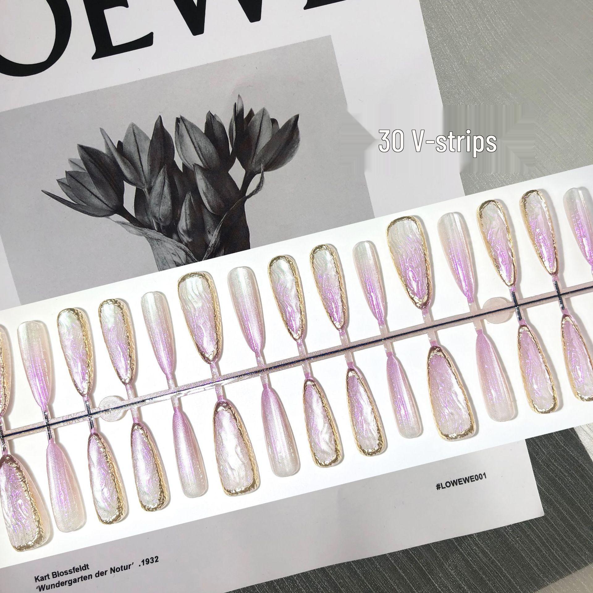 

Накладные ногти Buccellati «Кошачий глаз» фиолетового цвета: Острый летний свадебный маникюрный набор (30 штук) YM484-M Glacier Purple [All M Size]