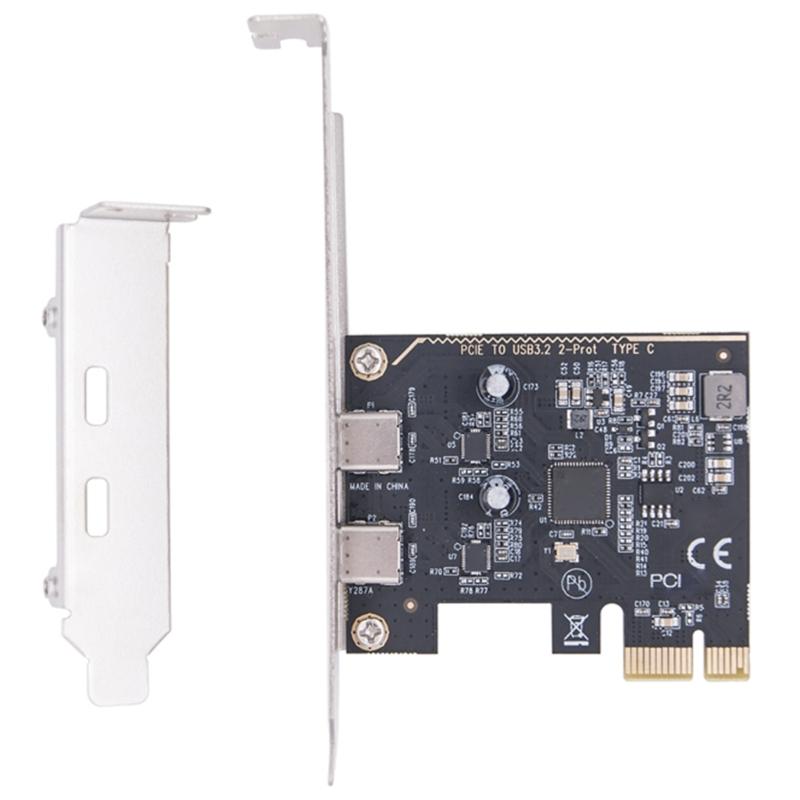 Two USB 3.2 Gen1 Type C PCIExpress Expansion Card ASM1042 Chipset Fast Speed 5Gbps for Desktop
