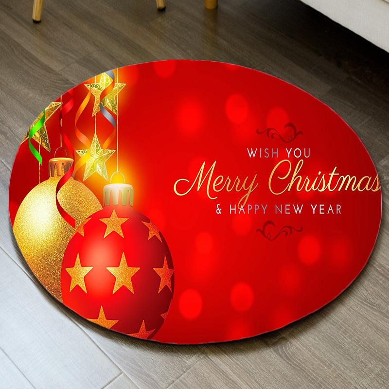 Christmas Carpet Santa Claus Reindeer Print Carpet Living Room Anti Slip Mat Family Christmas Party Decoration New Year Gifts