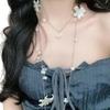 Trendy Floral Tassels Belt Chain/Necklace Accessory For Casual Or Formal Outfits Elegant Women Jewelry Accessories