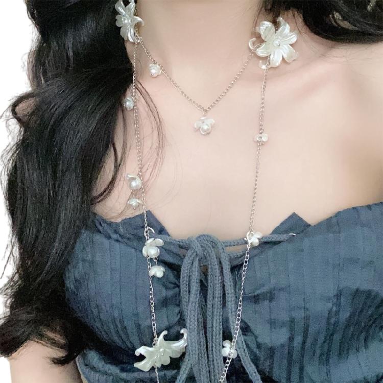 Trendy Floral Tassels Belt Chain/Necklace Accessory For Casual Or Formal Outfits Elegant Women Jewelry Accessories