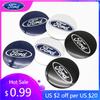 Car Sticker 4pcs 56/60/65mm Car Wheel Centre Caps Set Hub Centre Rim Cover Badge Blue Center Wheel Cap For Ford Models Focus Fie