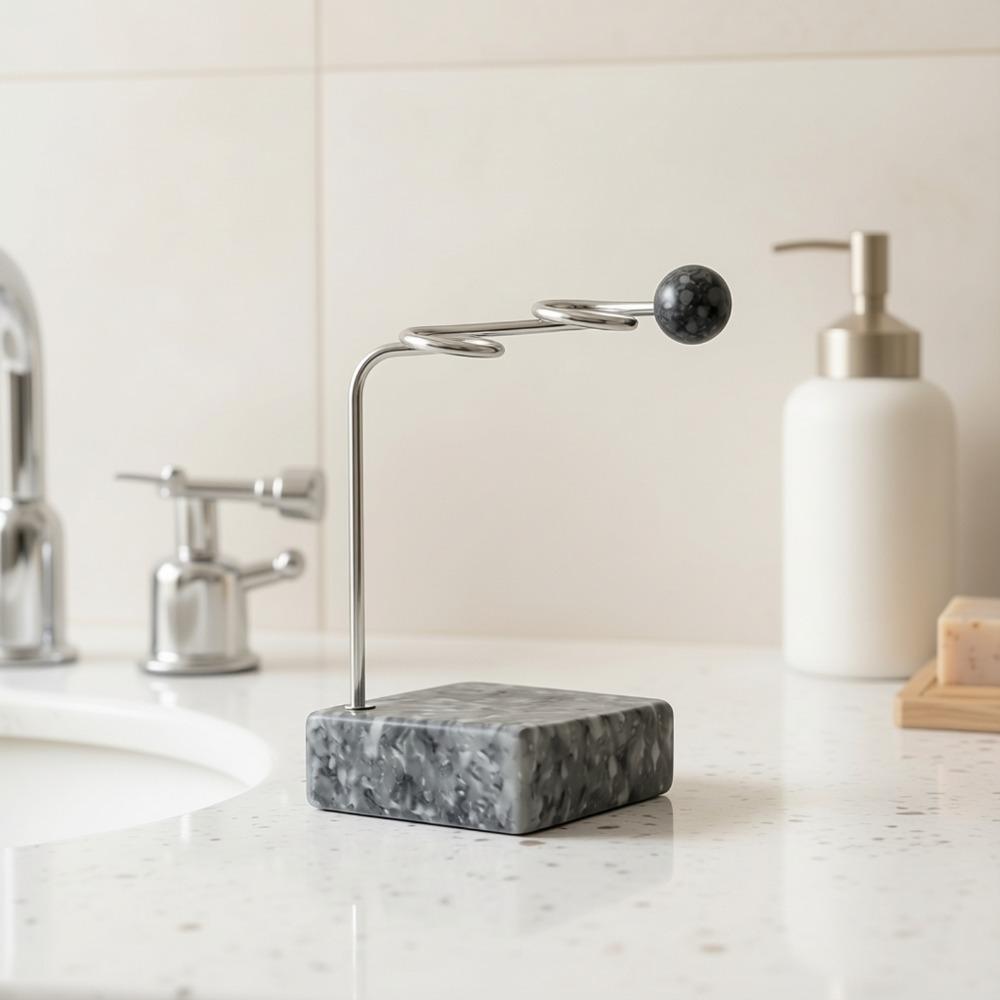 Edelstahlhalter Minimalistischer Zahnbürstenhalter Harzbasis Zahnbürsten-Aufbewahrungsständer Hotel