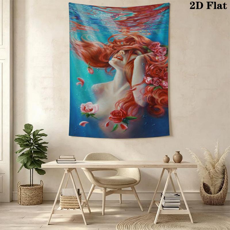 Underwater Serenity Dreamy Portrait Tapestry Fashion Print Wallmounted Christmas Gift Background Cloth Atmospheric Background Cloth