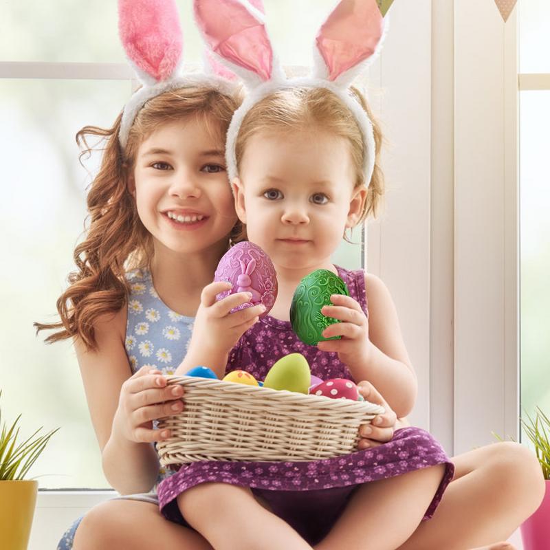 3D Embossed Bunny Egg Shaped Silicone Candle Molds Easter Egg Aromath Soap Molds Plaster Resin Craft Making Supplies Home Decor