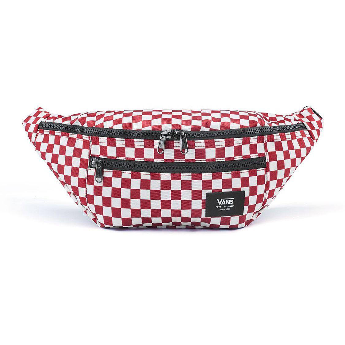 Vans Checkerboard Print Zipper Closure Polyester Chest Bag Crossbody Waist Bag Unisex bags Red VN0A2ZXX976 Red 5190₽