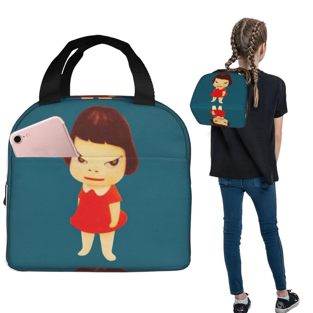 Yoshitomo Nara Insulated Lunch Bag for Women Children Leakproof Food Boxes Thermal Lunch Box Tote