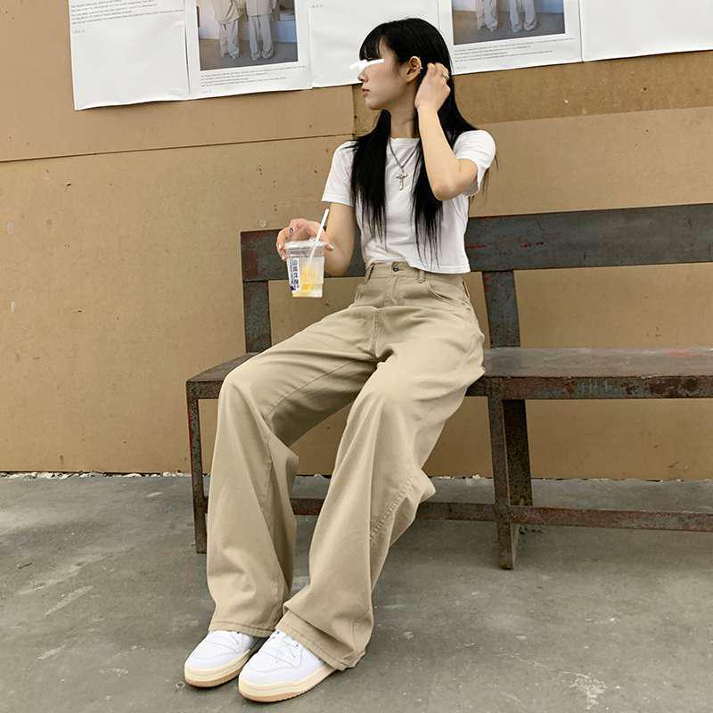 

Mocha Khaki Wide-Leg Cropped Pants XL