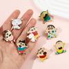Cute Crayon Shin-chan Metal Badge Cartoon Character Backpack Accessory Wholesale